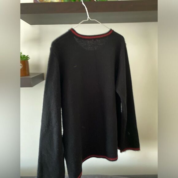 Merry Christmas Festive Holiday Sweater - Black Sweater Size Medium - Picture 3 of 5